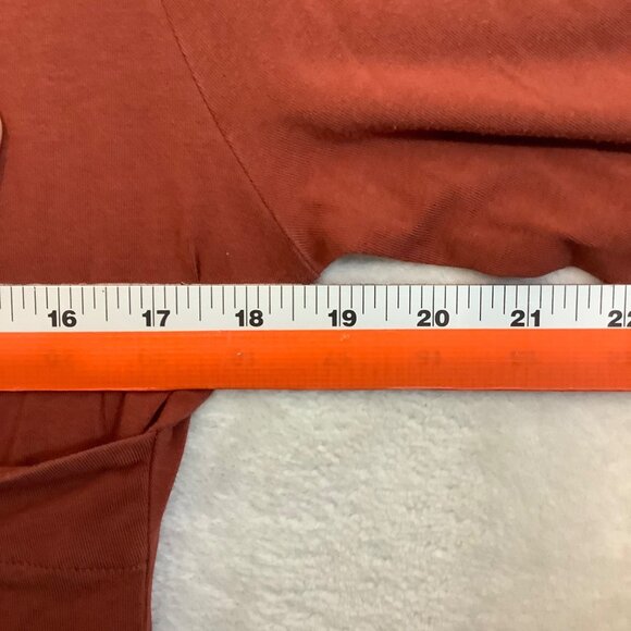 Soft Surroundings Rust Red Surplice Ruche Knit Top Women Medium Cotton Blend - Picture 6 of 8